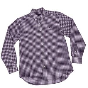 Vineyard Vines Men's M Purple Gingham Whale Shirt Slim Fit‎ Button Down Cotton